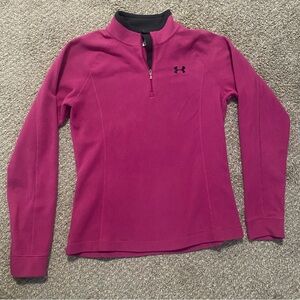 Under Armour Fleece 1/2 Zip Jacket Pink Pullover Midweight Women’s Sz Medium EUC
